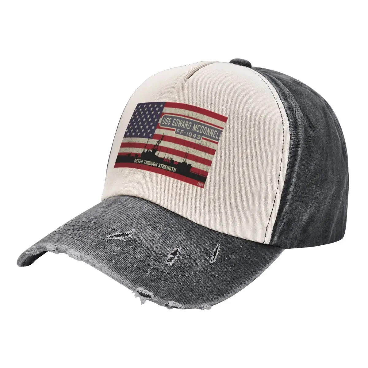 USS Edward McDonnell FF-1043 Frigate Ship USA American Flag Gift Baseball Cap Sunhat Uv Protection Solar Hat Woman Hats Men's