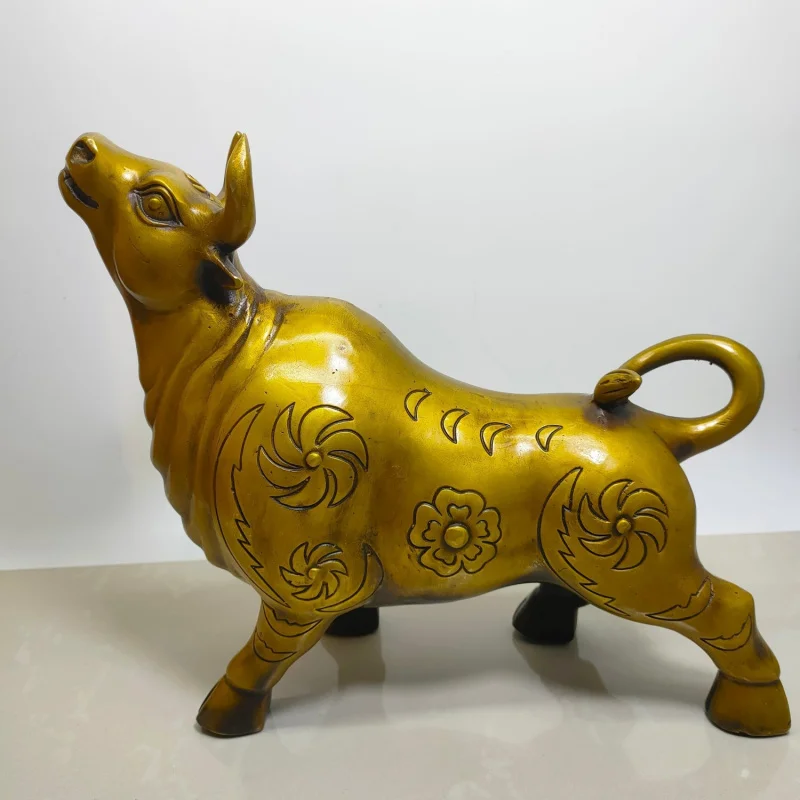 Antique-style brass craftsmanship, copper bull ornament, home decoration creative gift and craft item