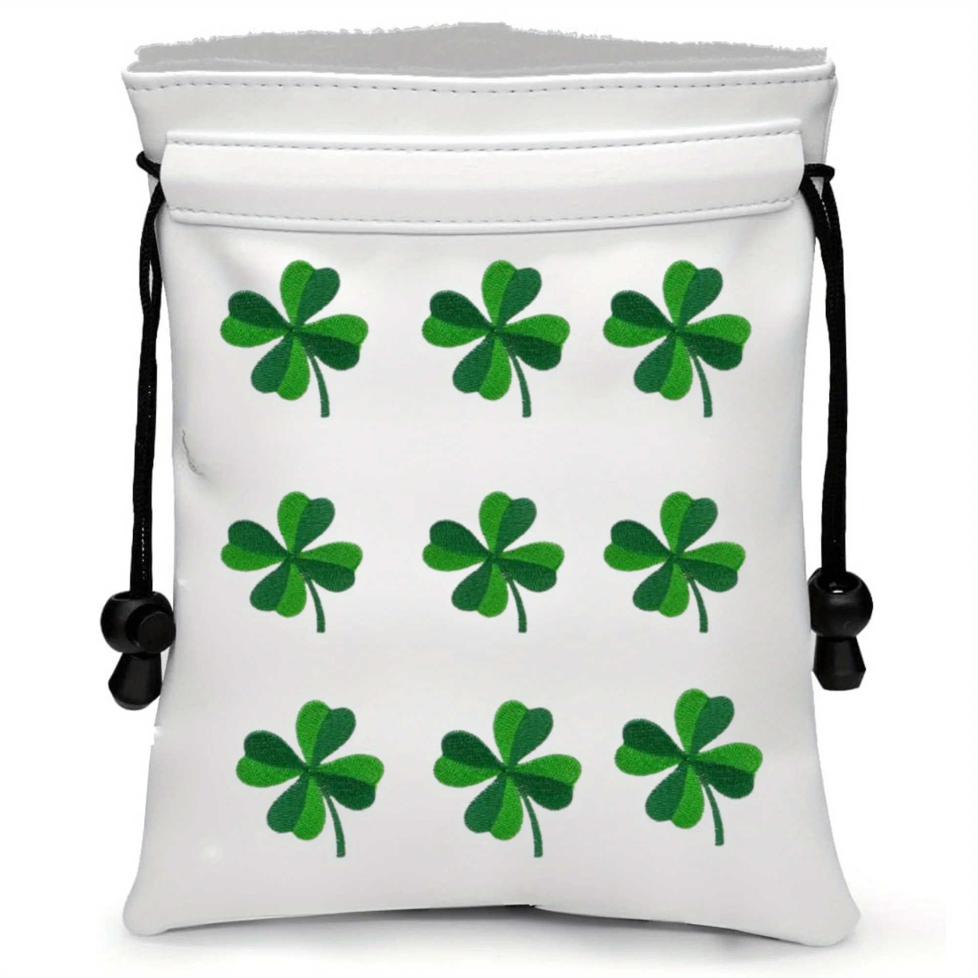 حقيبة جولف الثمينة مع تصميم Lucky Clover من جلد البولي يوريثان مع إغلاق برباط إكسسوارات جولف محمولة للنساء أ #1