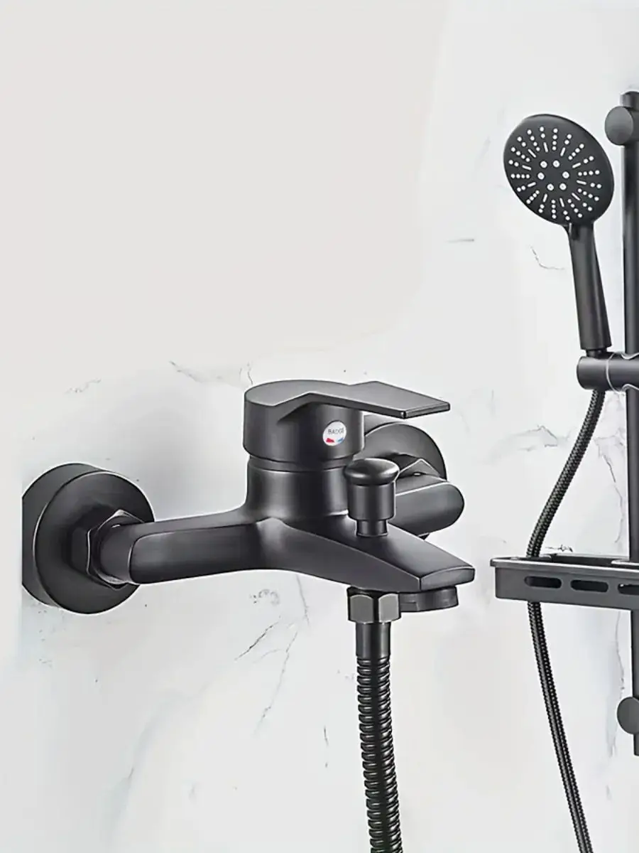 Duscharmatur aus Legierungsmaterial, G1/2-Zoll-Gewinde, wandmontierter Dreifachmischer, angenehm zu halten, geeignet für die Badewanne zu Hause