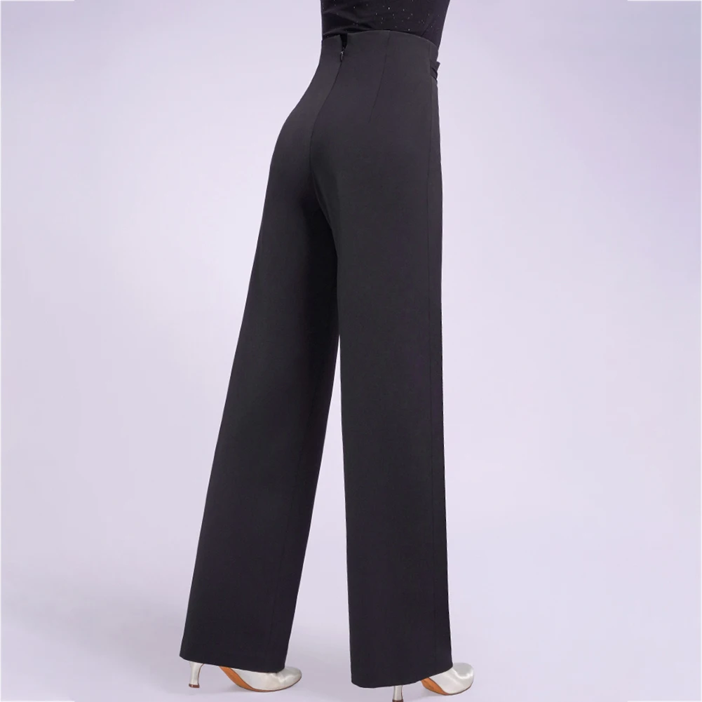 กางเกงเต้นรำสตรีสีดำ กางเกงแฟชั่นสำหรับฝึกซ้อม กางเกงขนนกสีขาว สายสีฟ้า กางเกงทรงตรง กางเกงแซมบ้าคุณภาพสูงสีแดงไวน์