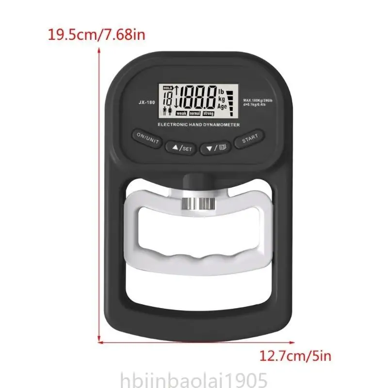 قبضة اختبار القوة قبضة اليد دينامومتر يده قبضة رقمية قياس متر جهاز المدرب الطاقة 396lbs/180 كجم #6
