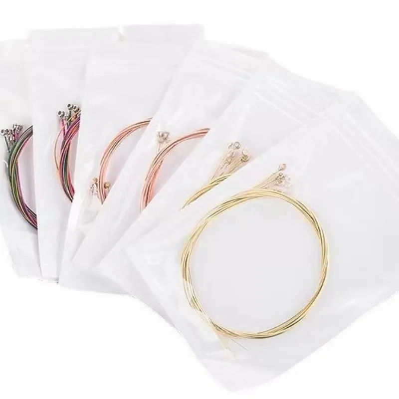 6Pcs Acoustic Folk Guitar Strings Set Brass Phosphor Bronze Anti Rust Durable Individual Package Guitar Replacement Accessory