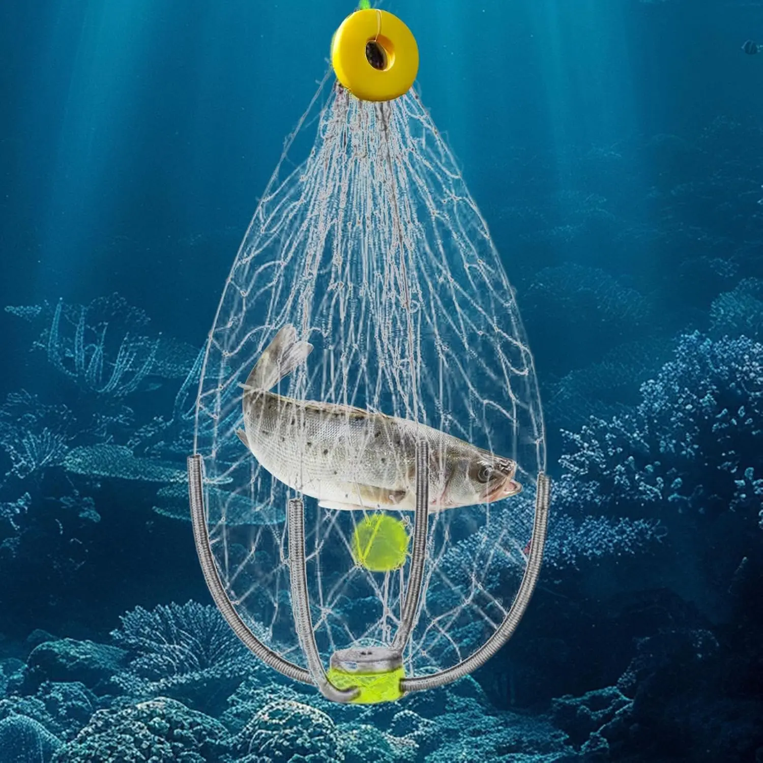 

50/60cm Wire Crab Cage Underwater Elastic Shrinkage Fishing Net Portable Fish Mesh For Carp Shrimp Lobster Fishing Accessories