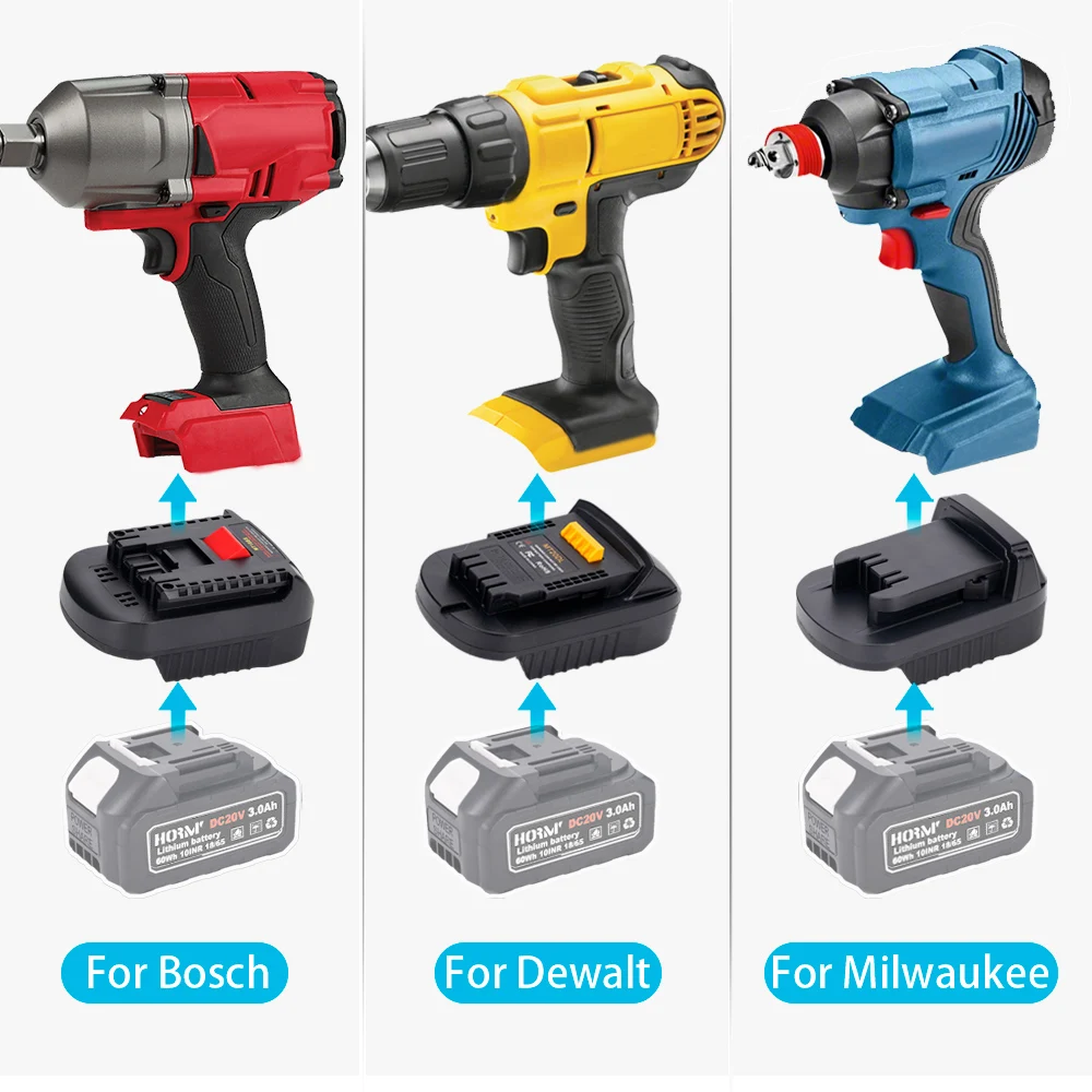 Hormy Battery Converter Adapter For Makita 18V Battery To Bosch/Dewalt/Milwaukee Interface Converter Auto Voltage Matching Tool