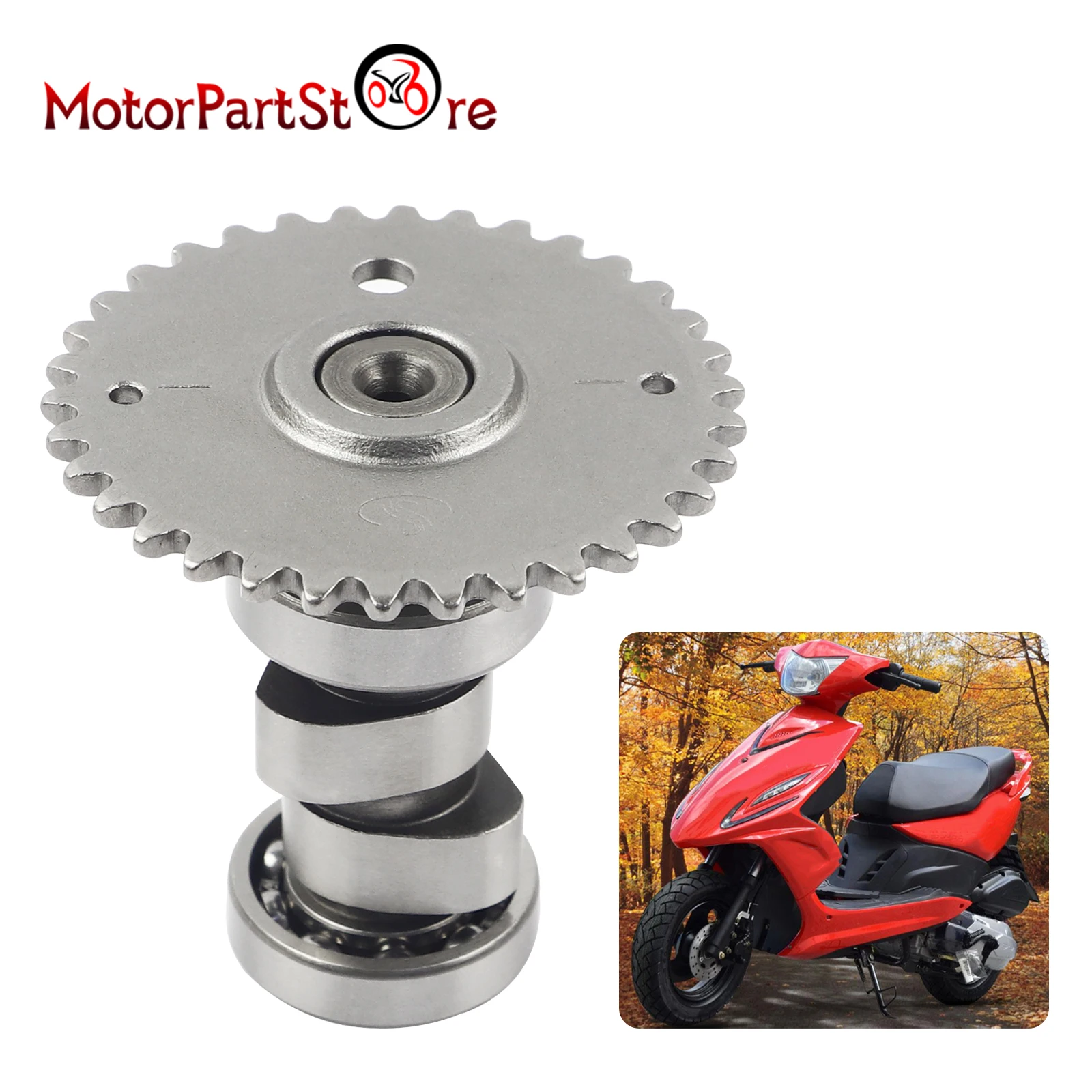 Wałek rozrządu A9 Racing Cam Shaft 34 zęby dla 50cc 60cc 80cc 100cc 139QMB GY6 skuter motorower ATV gokart