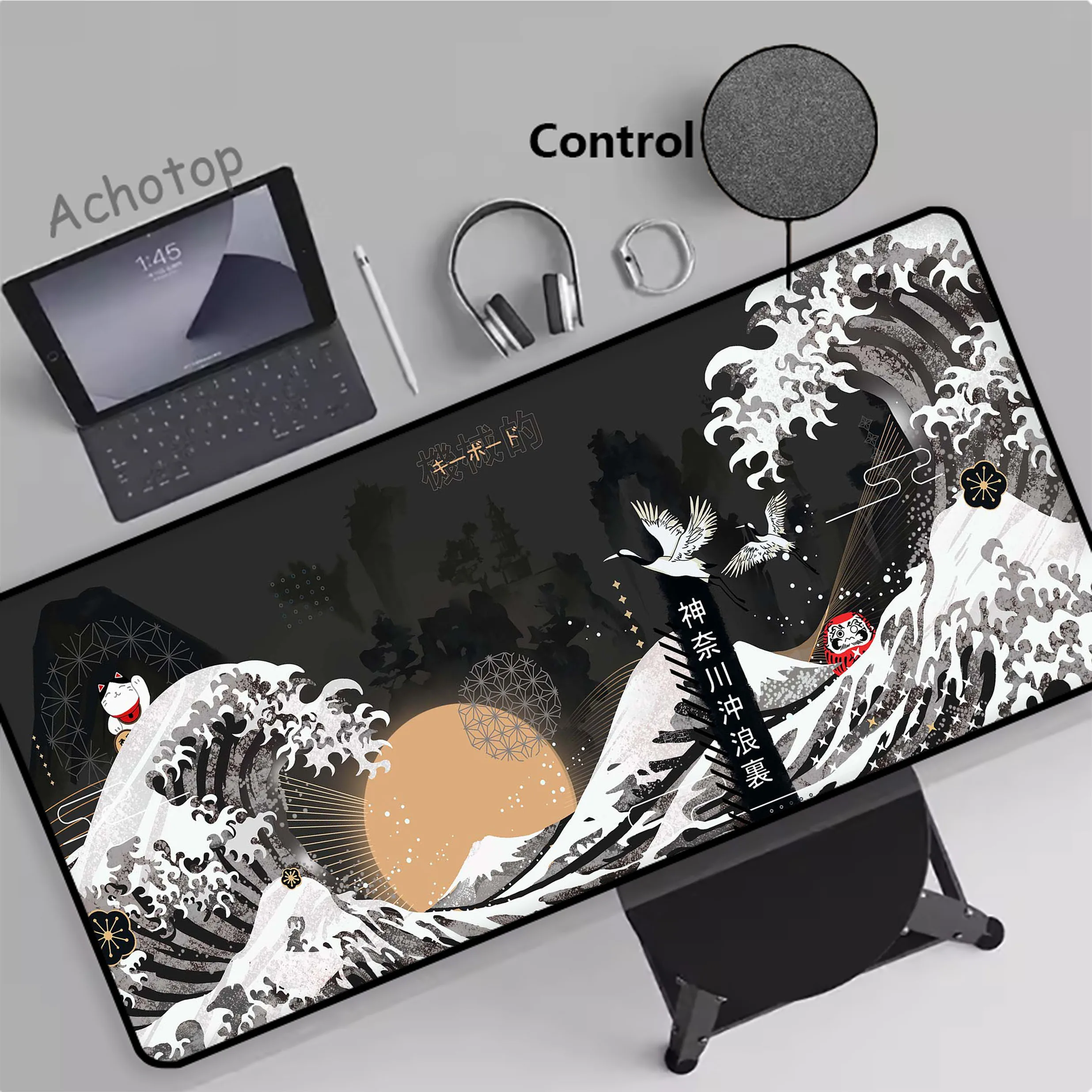 Japanese Sea Wave Anime Control Extended Mousepad Gaming Speed Keyboard Pads Desk Mat Office Mouse Pad Tapis De Souris 900x400mm