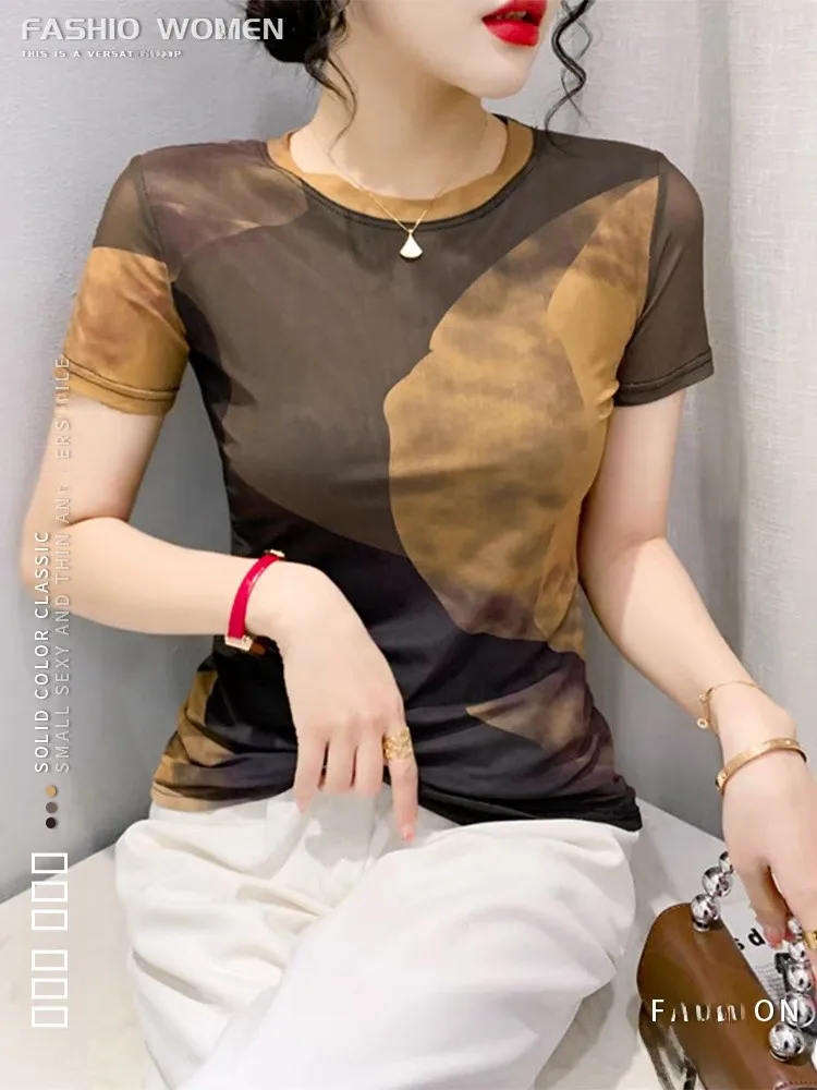 

Футболка Slim Fit ort Sve Женская футболка с принтом Thin Me Faionable Top round Ne Cool Feeling Summer Commute Sle Classic Pa...