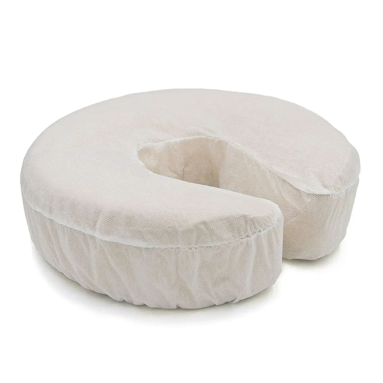 NEW 50Pcs Disposable U-Shaped Massage Face Rest Covers, Elastic Fitted White Headrest Pillow Cradle Covers for Spa Salon