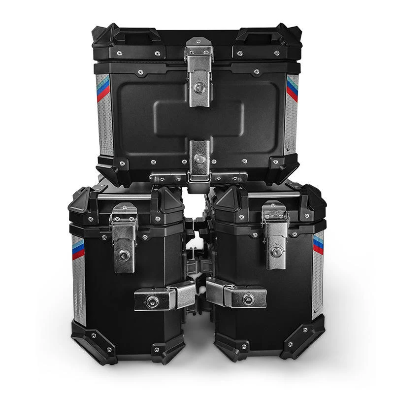 Factory Direct  Aluminium Alloy Motorcycle Exhaust Side Pannier Box 48L Capacity Retrofit with 1 Year Warranty