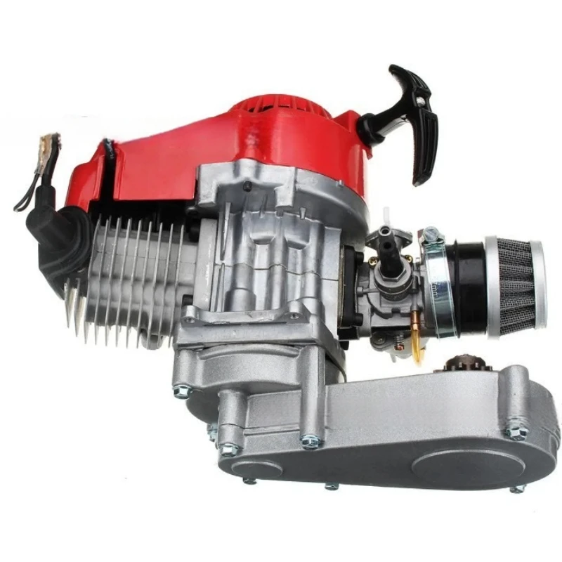 Motor 49cc 2 tempos Pull Start com transmissão adequado para pequenas motocicletas off-road