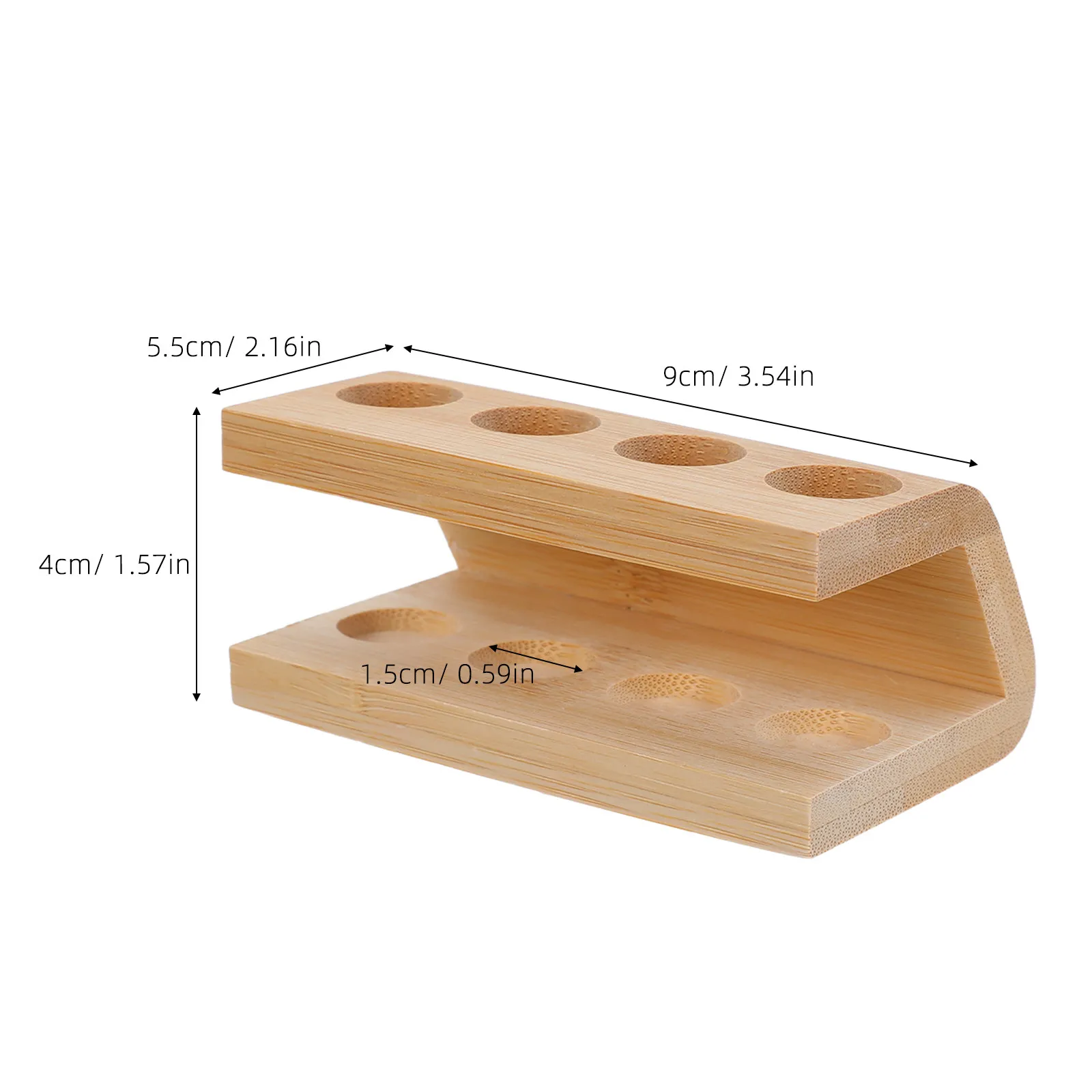 Bamboo Toothbrush Organizer Stand 4 Slot Electric Toothbrush Head Holder for Bathroom Countertop Shower Vanity Storage Rack