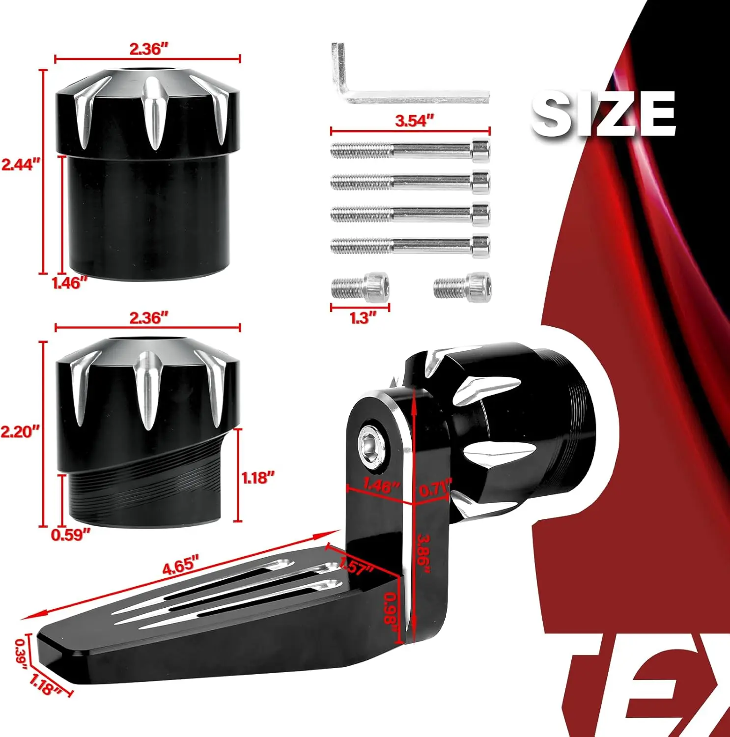 Can Am ATV Footrests, 360° Adjustable Floorboard Footrest Mounting Kit for Can Am Spyder F3 | F3S | F3T | F3LTD