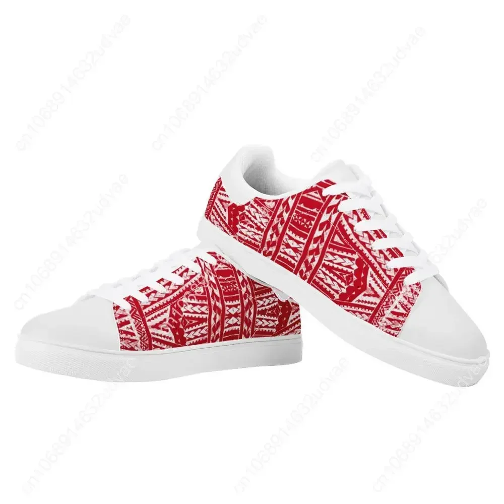 Polynesische Samoa Tribale Sia Rode Platte Sneaker Samoa Logo Afdrukken Custom Mode Wandelsport Schoenen Licht Vrouwen Hardloopschoenen