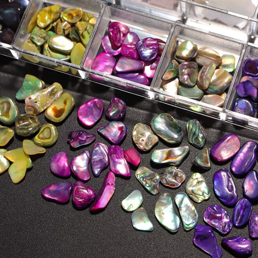 New 3D Charms Abalone Shell Flakes Irregular Aurora Slices Nail Art Decoration Seashell Fragment Nail Accessories DIY Manicure