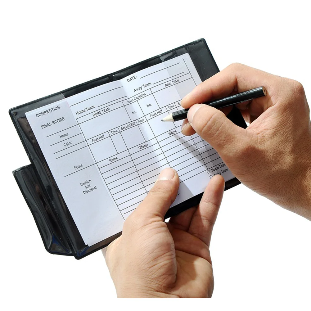 

4Set Penalty Cards Referee Set with Score Sheet Pad Holder Red Yellow Cards Pencil for Soccer Volleyball Basketball