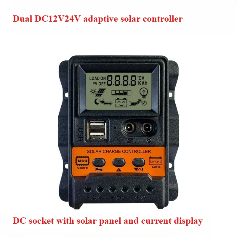 

12 В/24 В ШИМ-контроллер заряда солнечной батареи 10A/20A/30A-функция автоматической памяти для аккумулятора, водонепроницаемости, ЖК-дисплея, защиты от перегрузки ‌