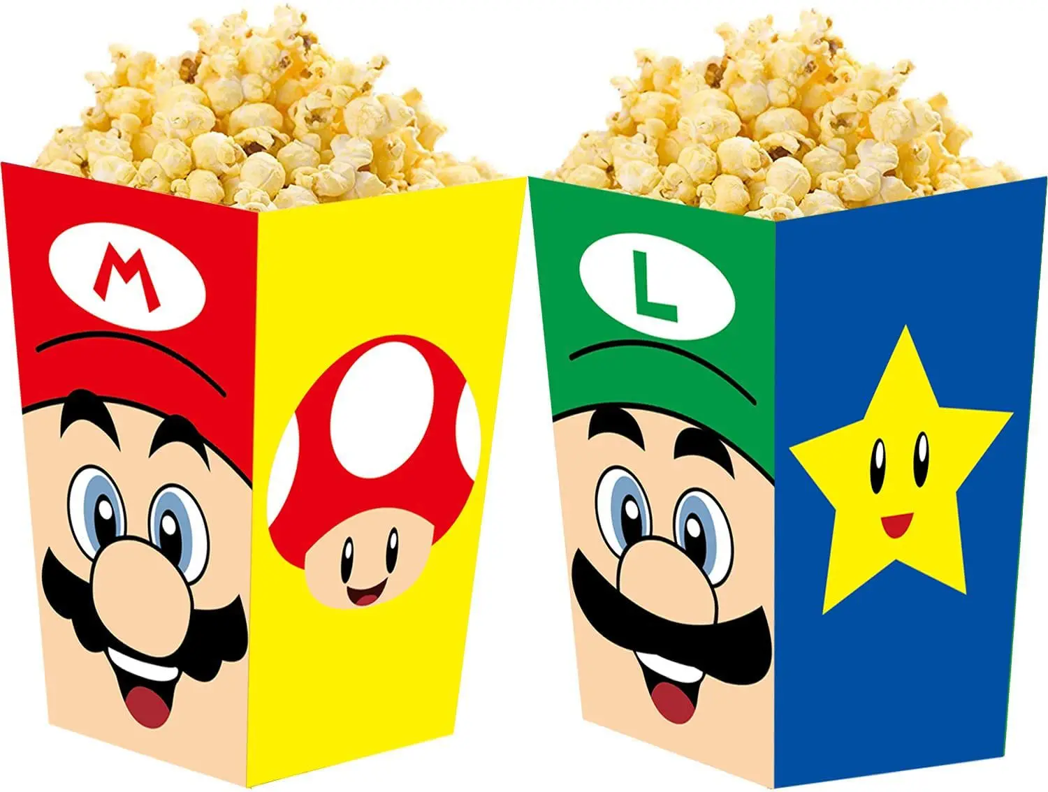 Boîte à pop-corn de dessin animé pour enfants, conteneur à pop-corn, décoration de fête, joyeux anniversaire, Noël, fournitures de mariage, 10 pièces