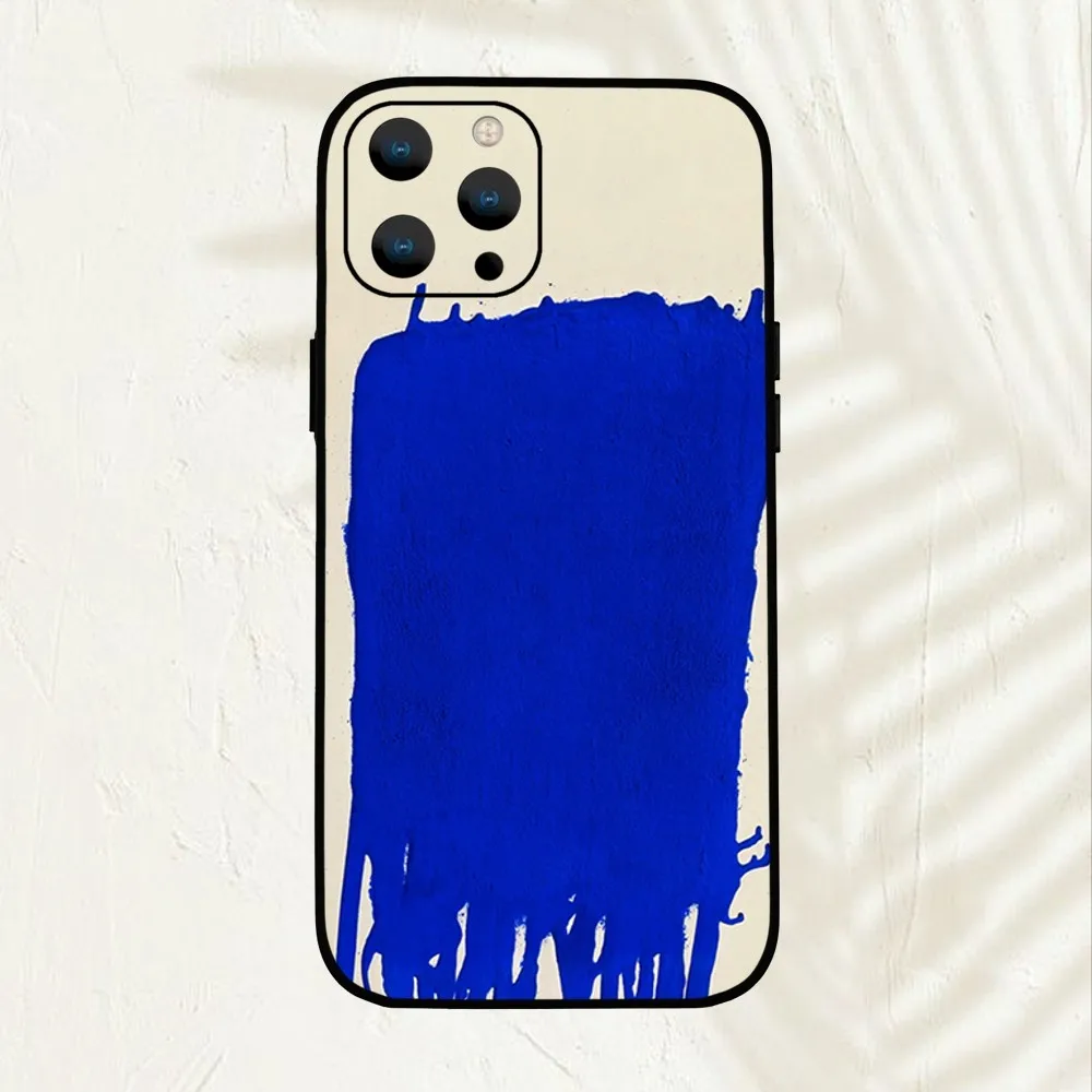 Art Klein Blue Oil Paint  Phone Case For iPhone Mini 11 12 13 14 15 Pro XS Max X Plus SE XR Shell