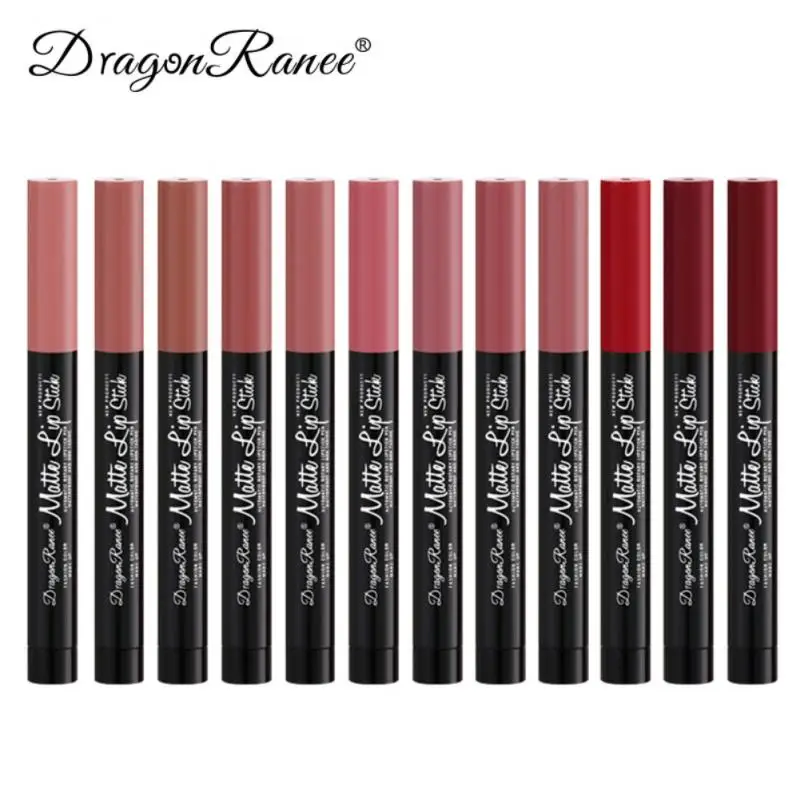 Lip Liner Pen Lip Contour Lipstick 12 Colors Lipliner Lipstick Cosmetics Lipstick Pencil Waterproof Lips Makeup Non-stick Cup