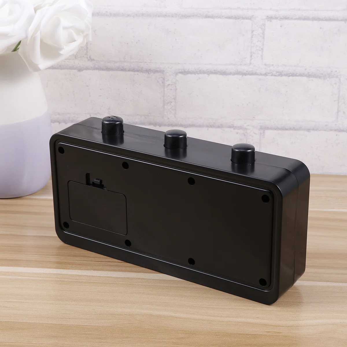 

Calendar Clock Black Manual Date Week Time Display Simple Home Use Alarm Clock For Bedroom Living Room Office Decor