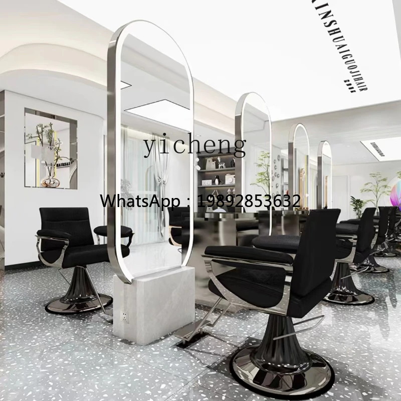 CC  barber shop mirror single and double-sided floor-to-ceiling hair salon mirror table hair salon hair cut mirror