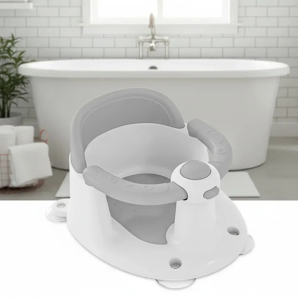 

Baby Bath Seat for 6+ Months, Non-Slip Design with Strong Suction Cups, Easy One-Click Open & Close for Safe Bathing