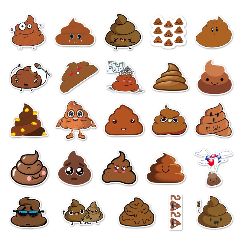 50pcs Poop Meme Stickers decal scrapbooking diy home decoration phone laptop waterproof cartoon accessories