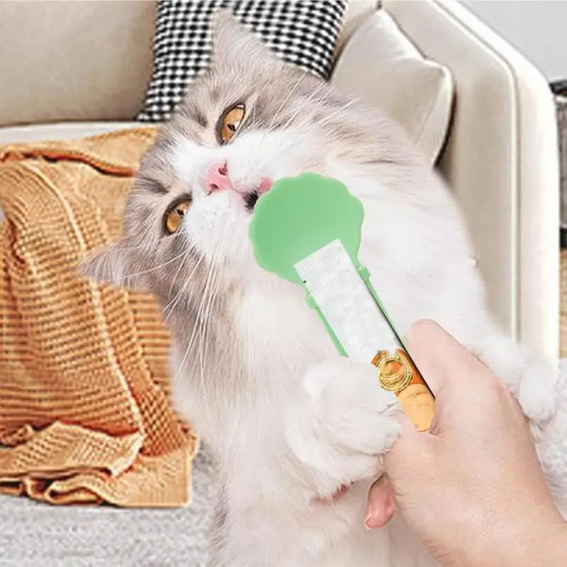 Cat Bar Squeeze Spoon Wet Food Treats Dispense Feeder Multifunctional Lickable Wet Cat Treat Dispenser Spoon For Cats Kitten