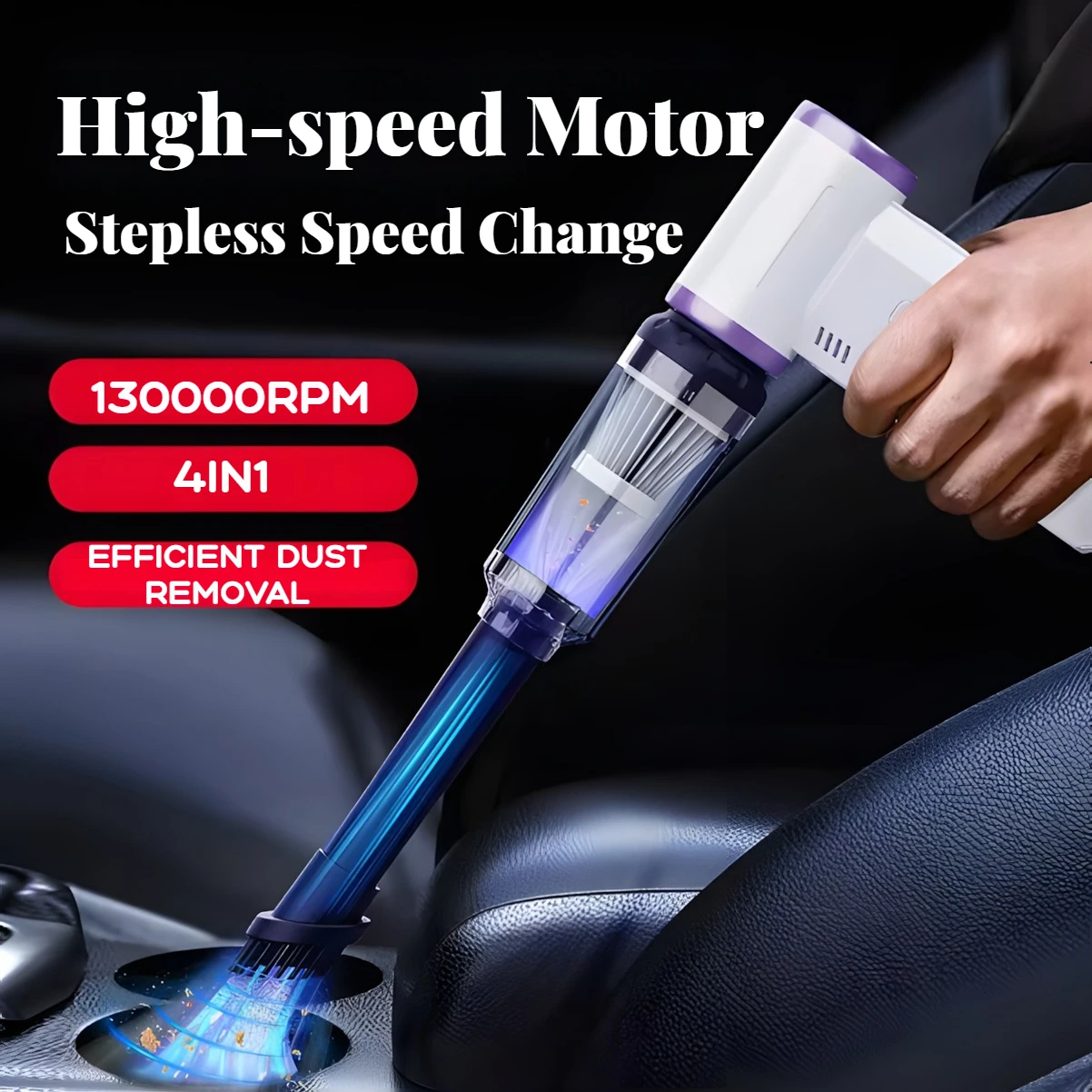 Портативный высокоскоростной турбовентилятор с перезаряжаемой воздуходувкой — мини-ручной для автомобильного пылесоса, накачивания и экстренного использования на открытом воздухе