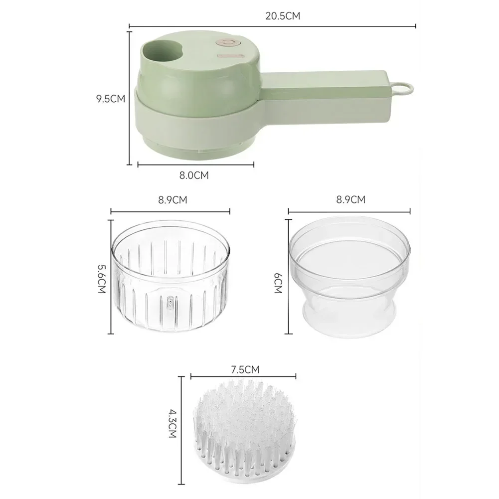 Gemüseschneider, kabelloser elektrischer Knoblauchschläger, Zwiebel-Handkochmaschine, 20,5 x 9,5 x 8 cm, tragbarer elektrischer Gemüseschneider