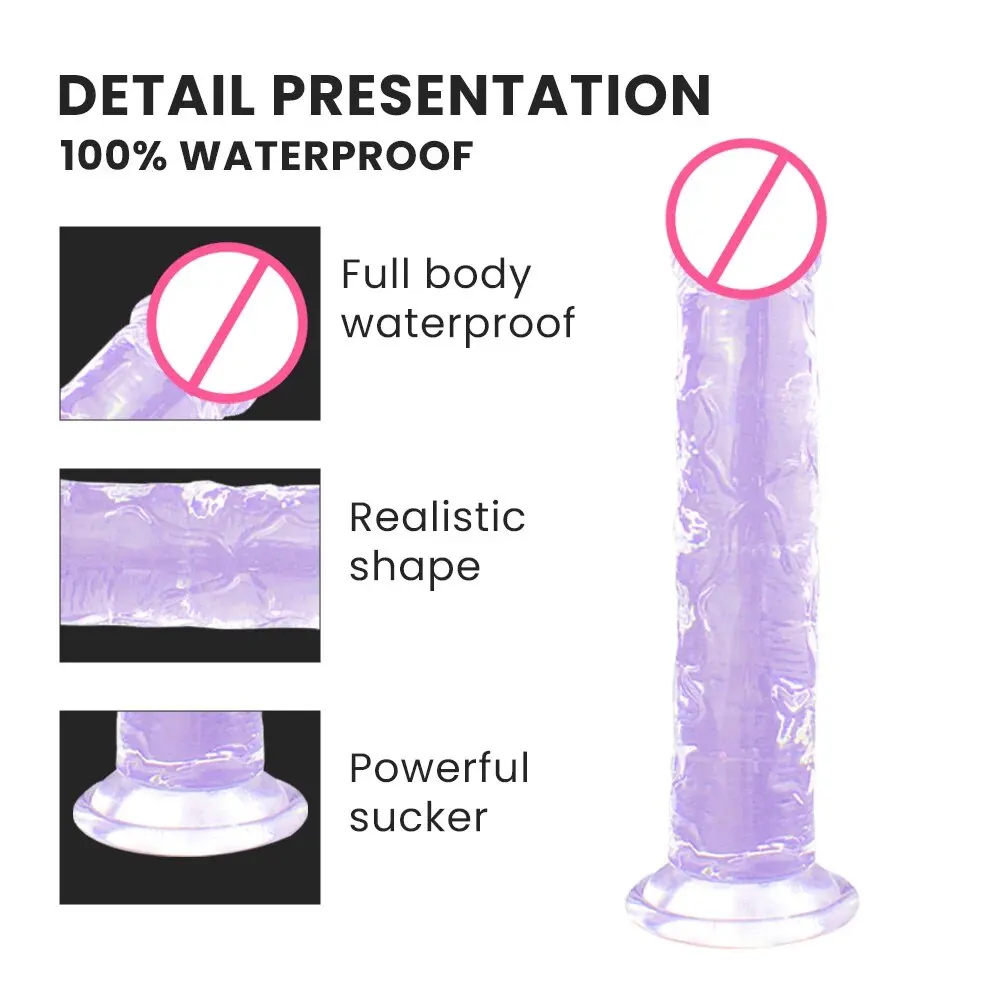 Silicon Manual Realistic Soft Dildo Adult Sex Toys Suction Cup for Women