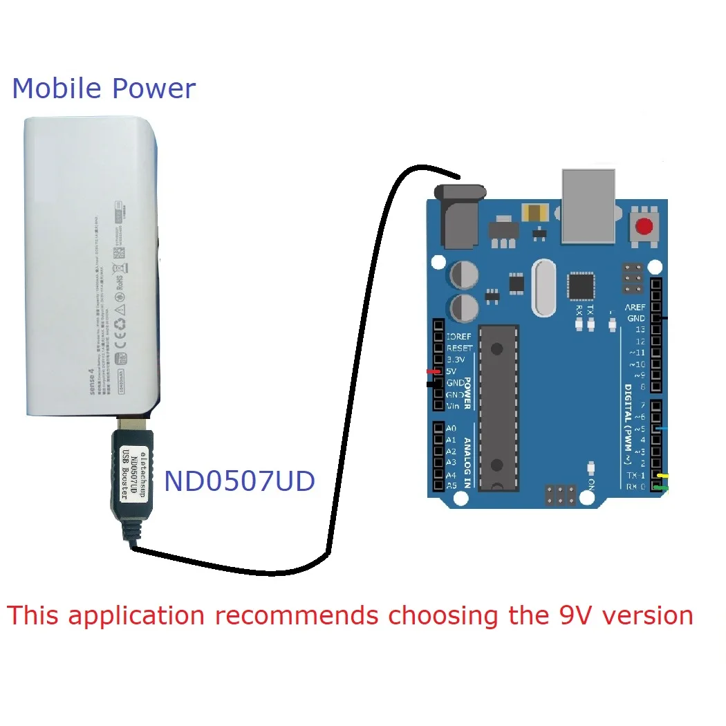 The DC-DC Step-up Converter USB 9V/12V Voltage Boost Cable for Arduino UNO MEGA2560 Wifi Router Mobile Power Smart Speaker