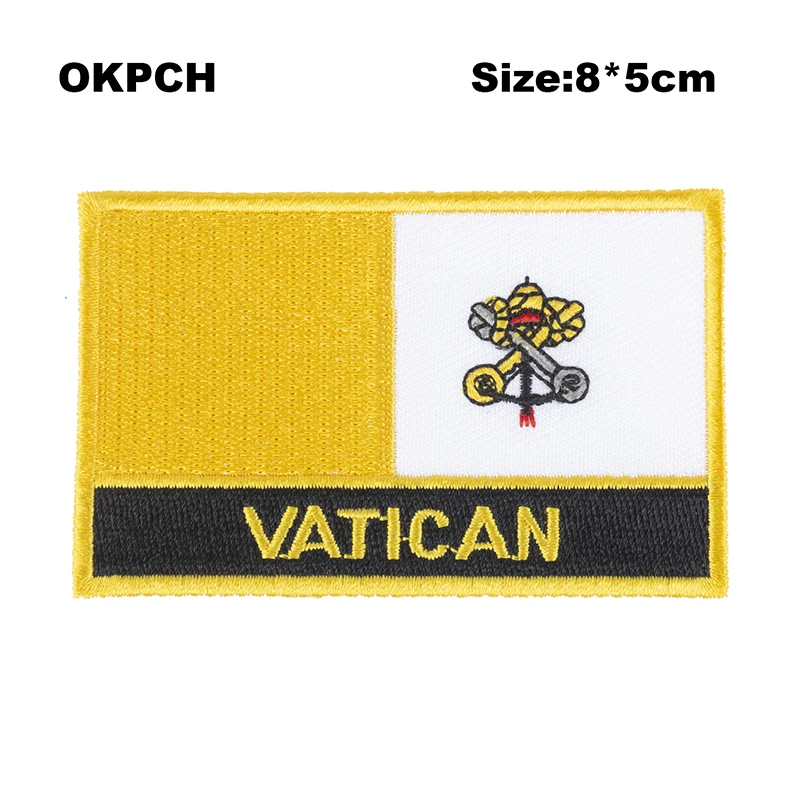 Vatican Flag łaty do haftu żelazko na piły na plastry transferowe aplikacje do szycia na ubrania w domu i ogrodzie