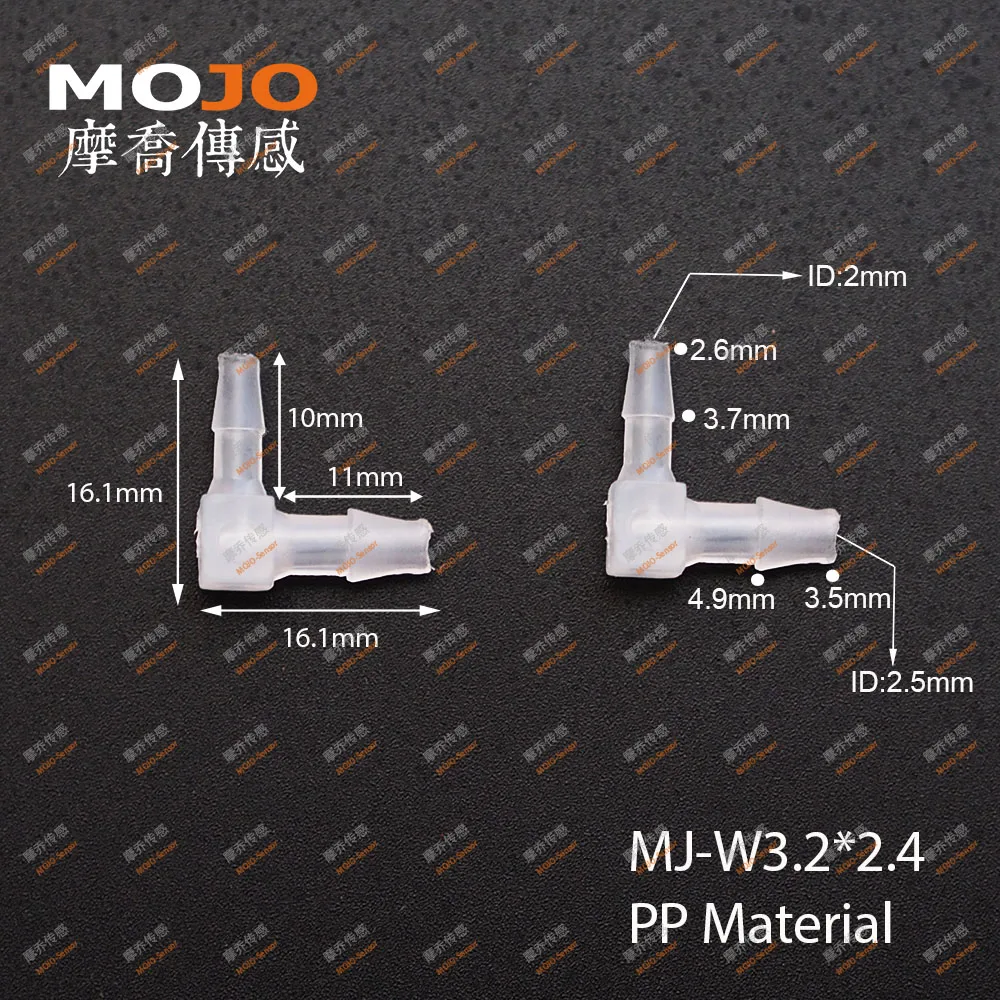 MJ-W3.2X2.4  W18 W4X8 Brabed Type Elbow Plastic Quick Connector