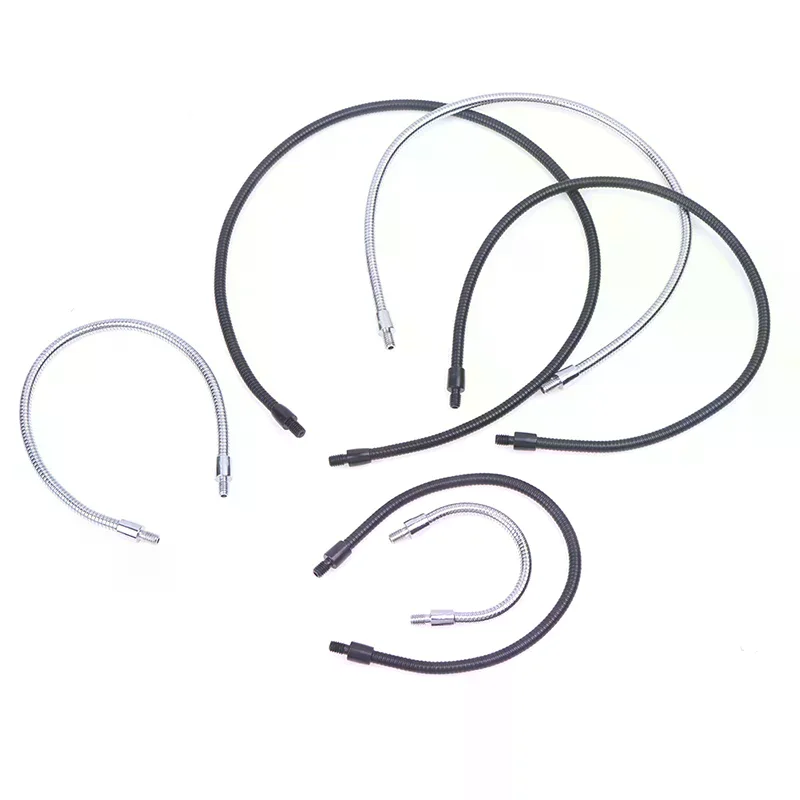 LED M4 Black Silver Microphone Positioning Hose Two External Teeth M4 Flexible Snake Tube