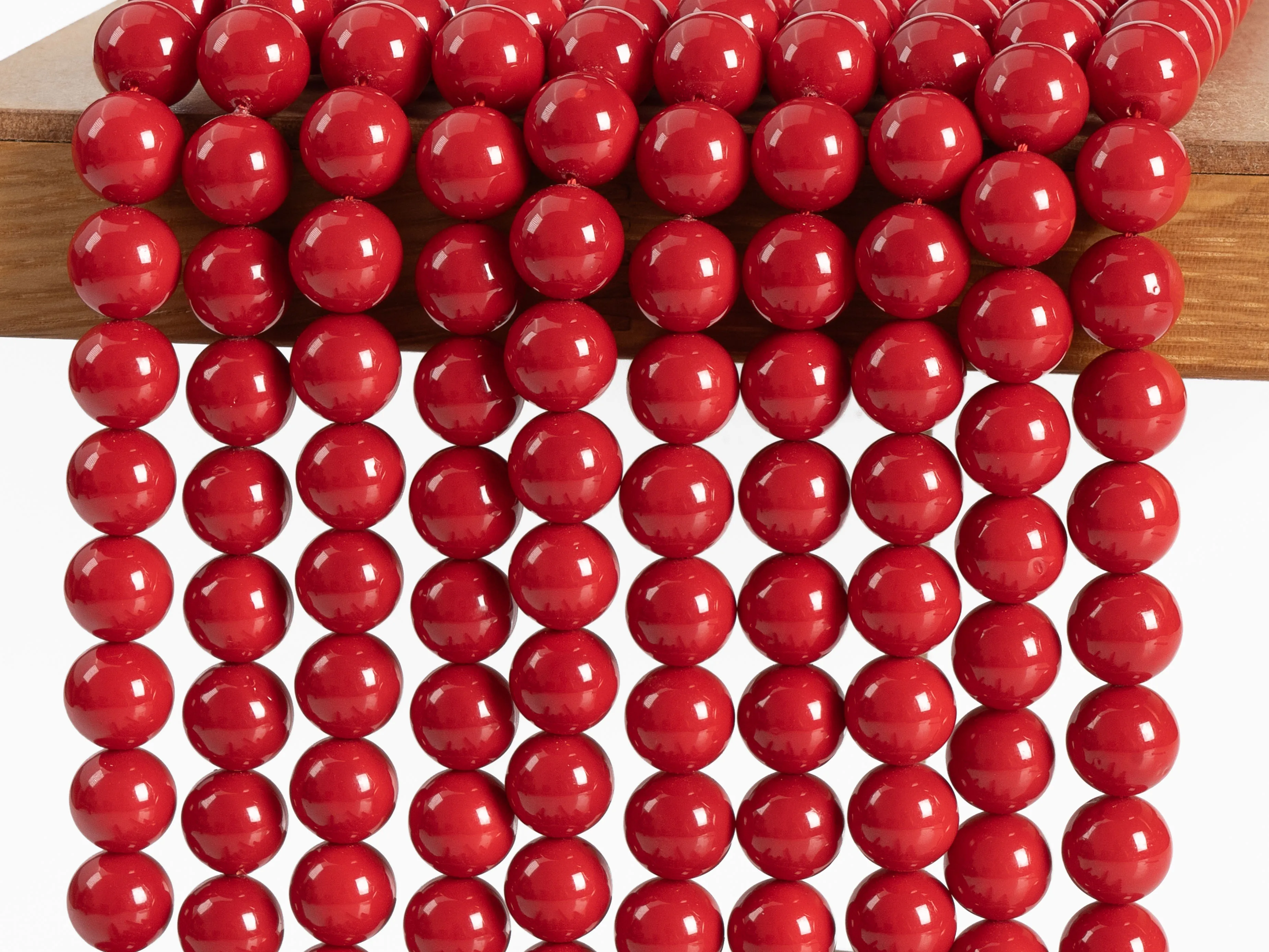Red Imitation Pearl Beads Round Freshwater Natural Shell Pearl Loose Bead Options 4/6/8/10mm for Jewelry Accessories Making