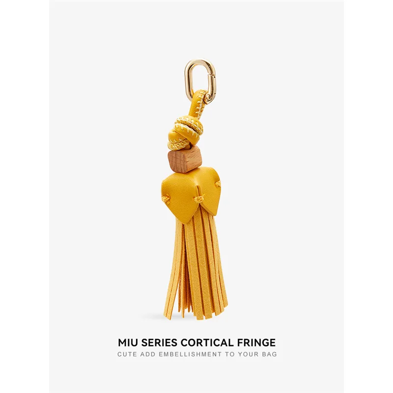 1PCS Miu-style Luxury Leather Tassel Original Pendant DIY Handmade Creative  Bags&Shoes  Keychain Hanging Leather Tassel  Decor