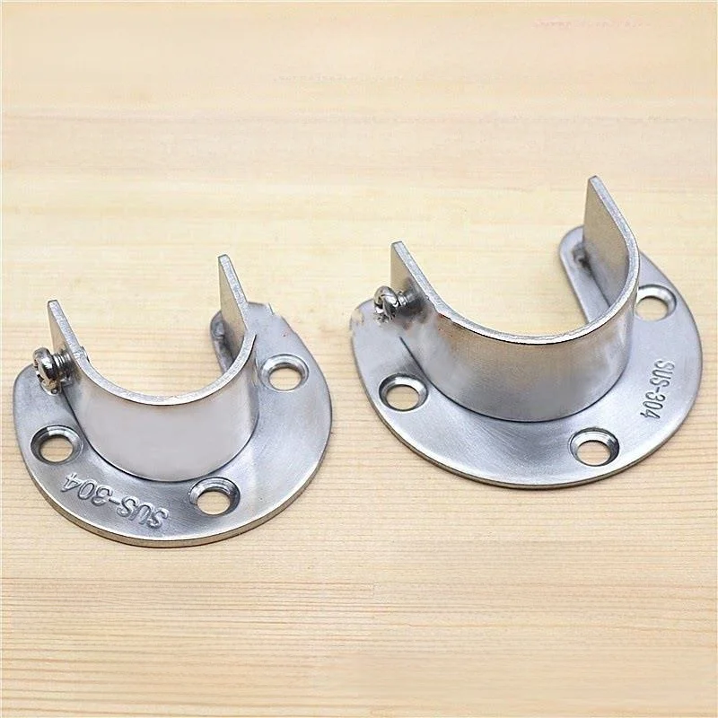 Thickened Stainless Steel Clothes Rack Support Bracket Black Fixed Mounting  round Tube Bracket Clothes Drying Rod Suppor...