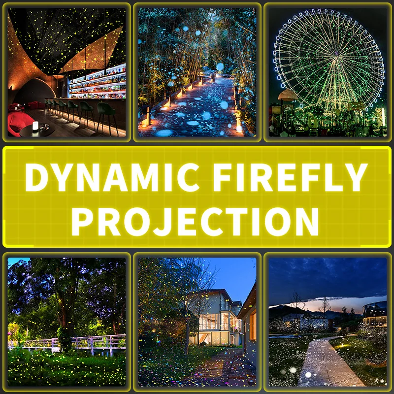 Dynamic firefly laser projection light outdoor romantic atmosphere light scenic park lawn lighting waterproof laser light