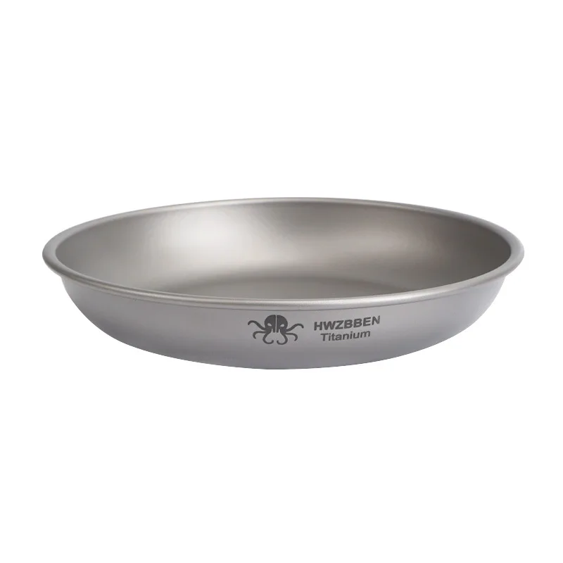 

Pure Titanium Cutlery Dining Plate, Portable Ultra Light And Healthy Circular Tray For Outdoor Camping And Home Cooking，A470