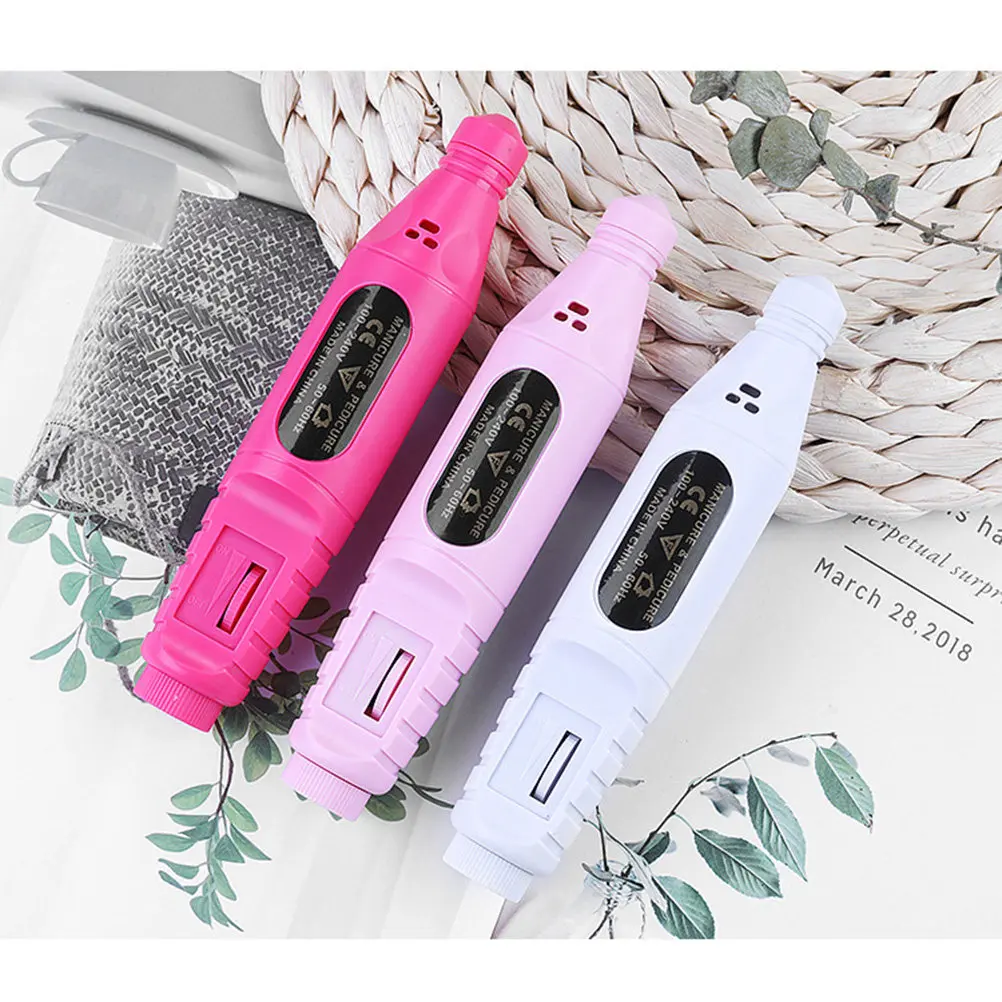 Nail Polishing Machine Portable Pink USB Manicure Polisher Low Noise High Speed Stable Grip Electric Nail Art Tool