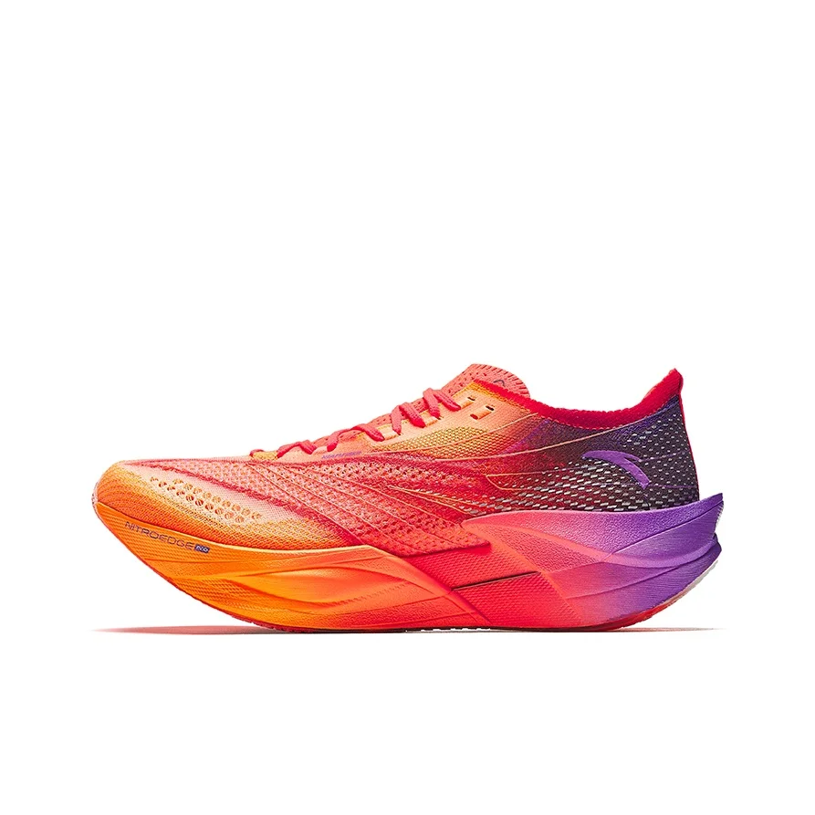 Anta C202 6.0 PRO Low top Double Layer Nitrogen Technology PRO Marathon Racing Running Shoes Men's Purple Orange 112445571-1