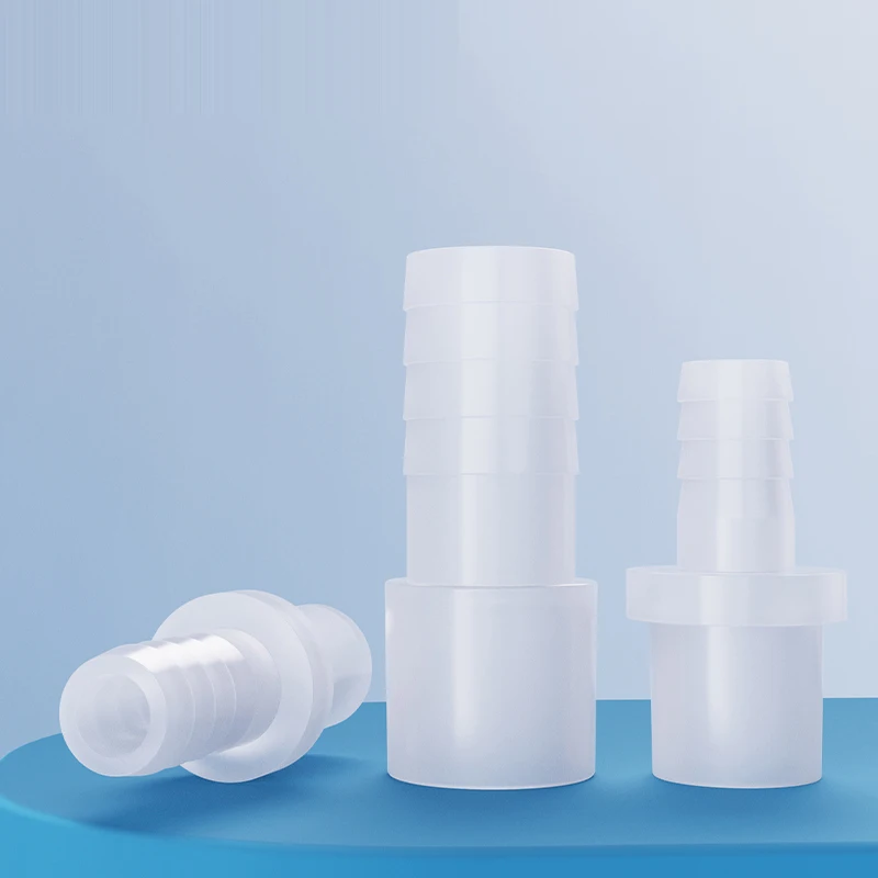 9.5-25mm PP Straight Barbed Connector, Translucent Socket Joint for Soft/Rigid Tubing Leak-proof