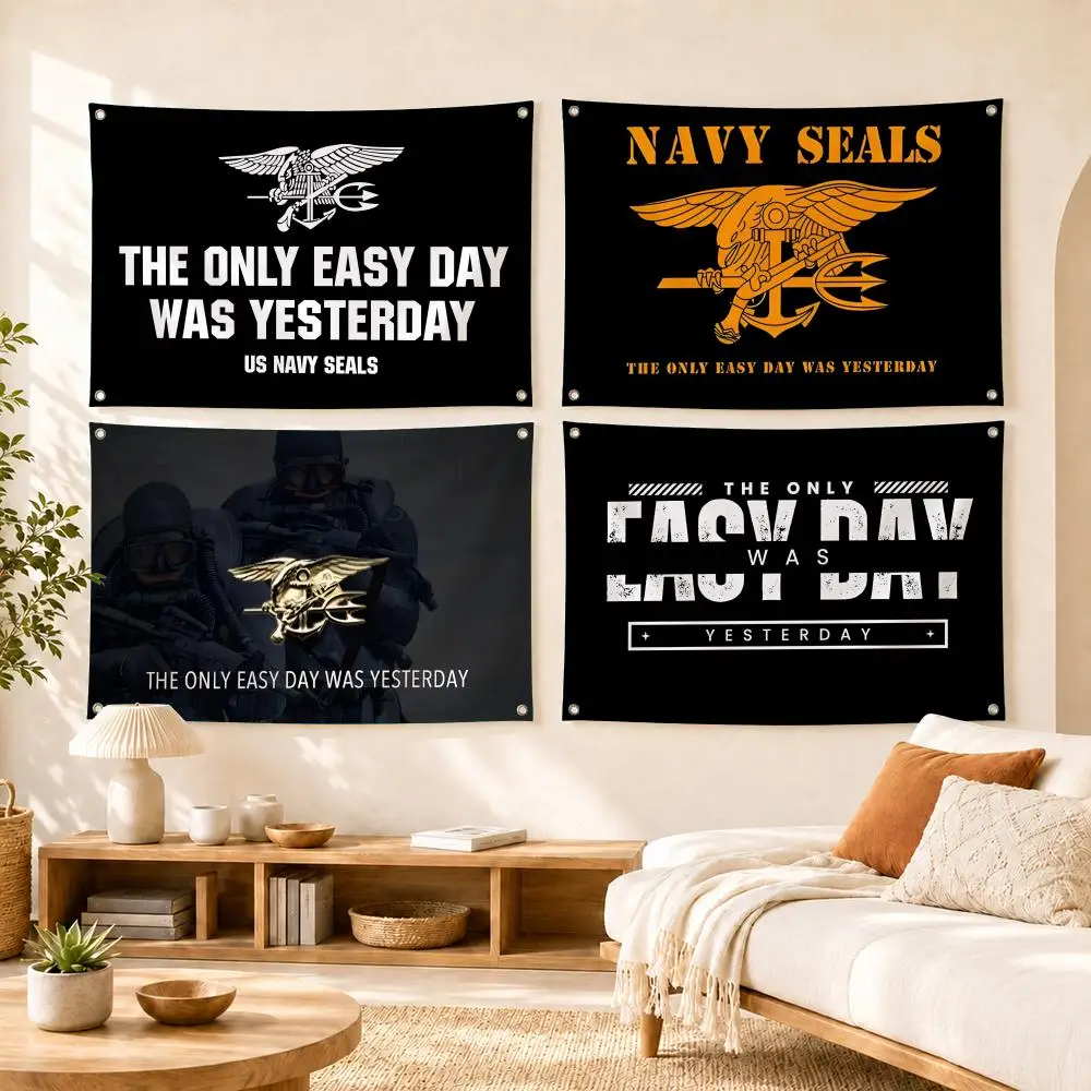 US Navy Seals Military Cool Flags Flag Soft skin-friendly Durable Tapestry Outdoor party Home living room bedroom Decoration