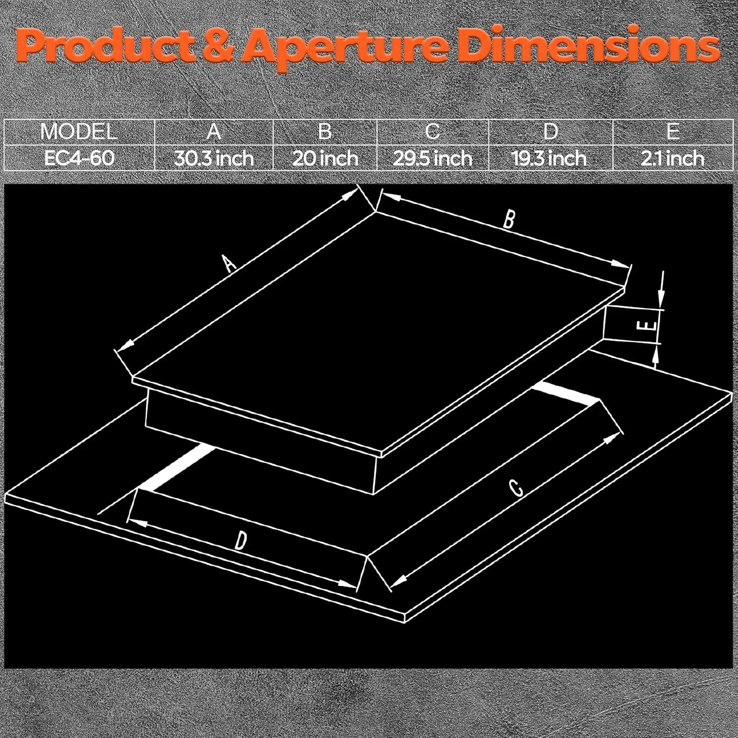 Cooktop elétrico Ramblewood de 4 queimadores de 30", EC4-60, queimador EGO alemão com classificação UL