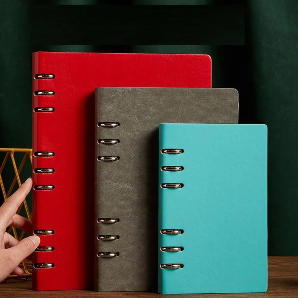 Taşınabilir Içi Boş Gevşek yapraklı Defter Kalınlaşmış Astarlı Sayfalar Bağlayıcı Dergiler Sert Kapak PU Deri Çıkarılabilir Günlüğü Ofis