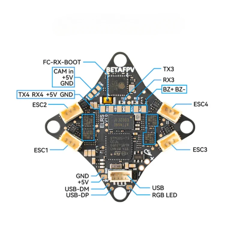 1pcs for Matrix 1S 5IN1 FC Brushless Flight Controller ELRS Newest 5in1 For Meteor65 Pro Meteor75 Pro Brushless Whoop Quadcopter