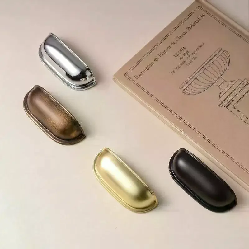 Shell Drawer Handle French Wardrobe Door Handle Nickel Brushed Cabinet Door Pull Kids Room Bookcase Desk Pull Furniture Hardwar