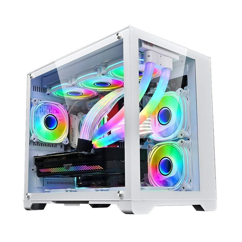 

Computer Case, Full Side Transparent Desktop Console Game Water Cooled Ocean View Room